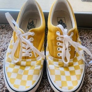 Yellow & White Checkered Vans